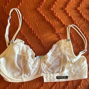 Adore Me White Lace Bra